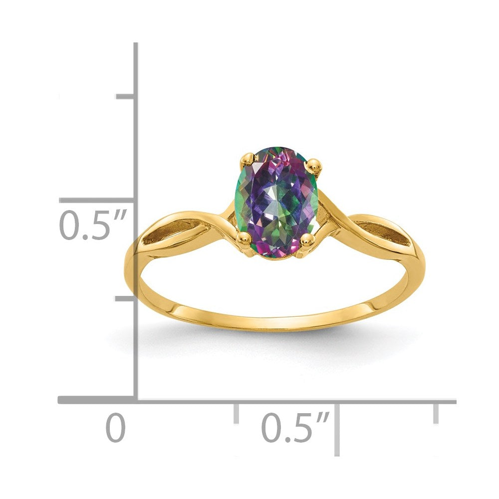 14k 7x5mm Oval Gemstone ring