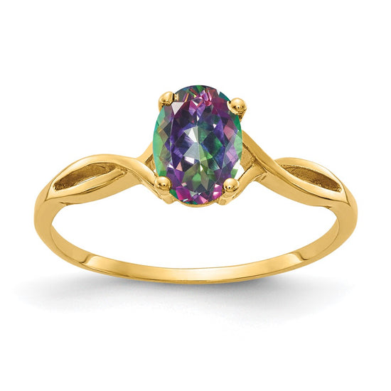 14k 7x5mm Oval Gemstone ring