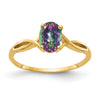14k 7x5mm Oval Gemstone ring
