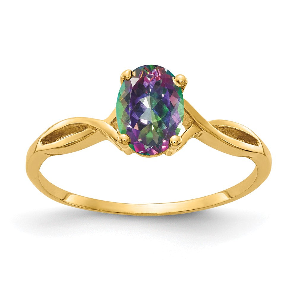 14k 7x5mm Oval Gemstone ring