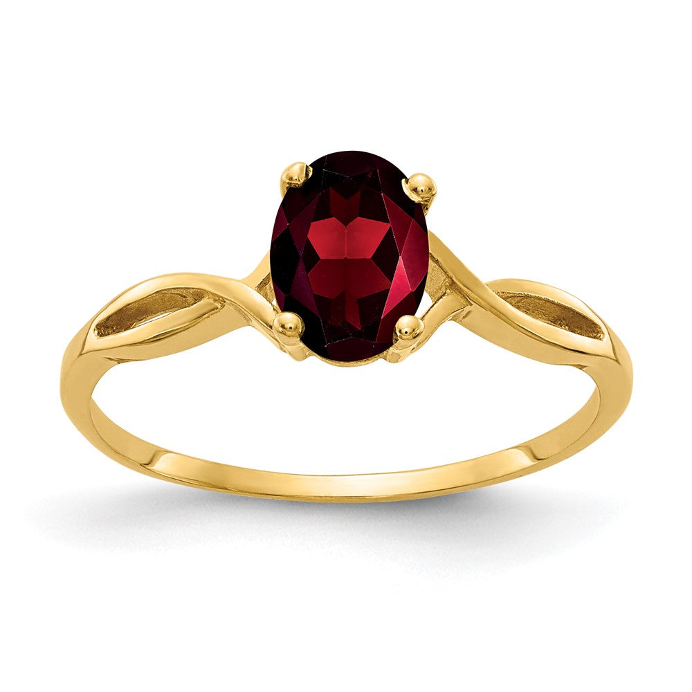14k 7x5mm Oval Gemstone ring