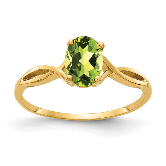 14k 7x5mm Oval Gemstone ring
