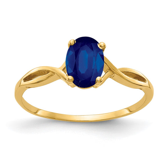 14k 7x5mm Oval Gemstone ring