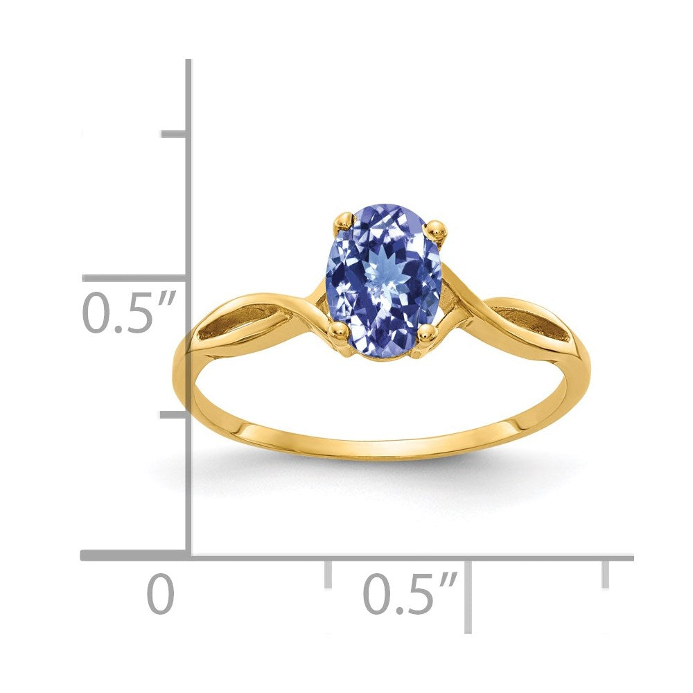 14k 7x5mm Oval Gemstone ring