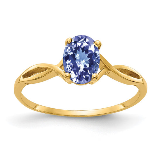 14k 7x5mm Oval Gemstone ring
