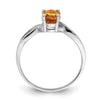 14k White Gold Polished 7x5 Oval Gemstone Ring