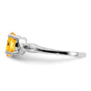 14k White Gold Polished 7x5 Oval Gemstone Ring