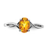 14k White Gold Polished 7x5 Oval Gemstone Ring