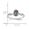 14k White Gold Polished 7x5 Oval Gemstone Ring