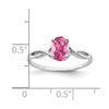 14k White Gold Polished 7x5 Oval Gemstone Ring