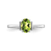 14k White Gold 7x5mm Oval Peridot ring