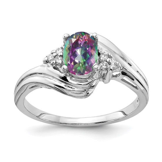 Oval Gemstone & Diamond Rings