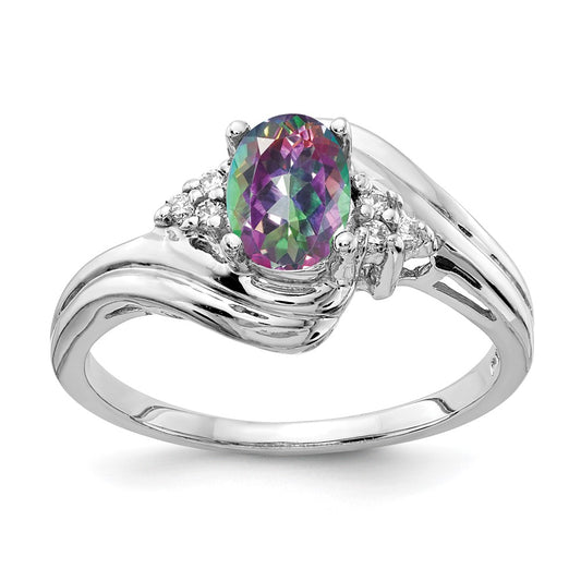 Oval Gemstone & Diamond Rings