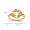 14k Polished 7x5 Oval Gemstone Ring Mounting