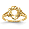 14k Polished 7x5 Oval Gemstone Ring Mounting