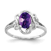 14k White Gold 7x5mm Oval Amethyst ring