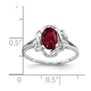 14k White Gold 7x5mm Oval Created Ruby ring