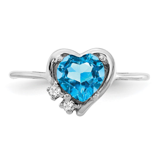 6mm Heart Gemstone & Diamond rings