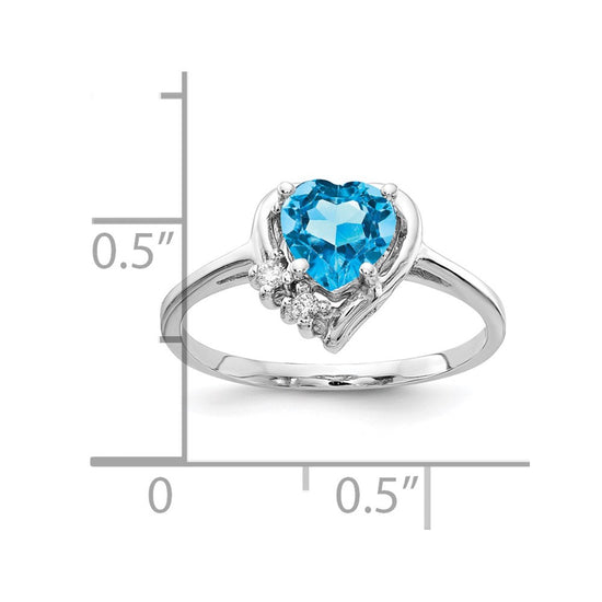 6mm Heart Gemstone & Diamond rings