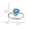 6mm Heart Gemstone & Diamond rings