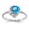 6mm Heart Gemstone & Diamond rings