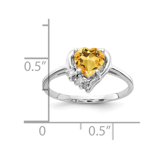 6mm Heart Gemstone & Diamond rings