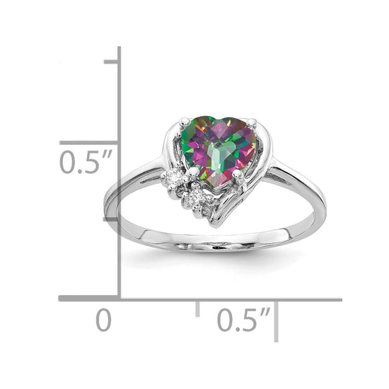 6mm Heart Gemstone & Diamond rings