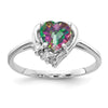6mm Heart Gemstone & Diamond rings