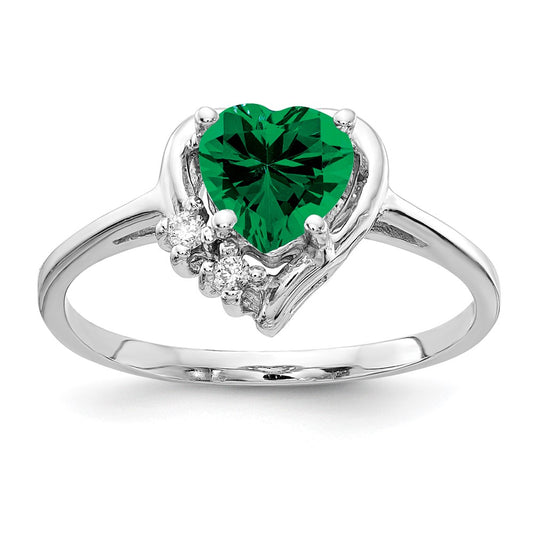 6mm Heart Gemstone & Diamond rings