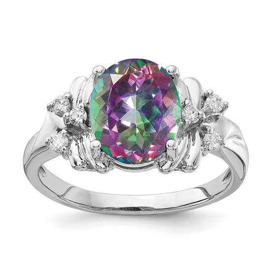 Oval Gemstone & Diamond Rings