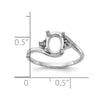 14k White Gold .03ct. Diamond / 8x6 Oval Gemstone Ring Mounting