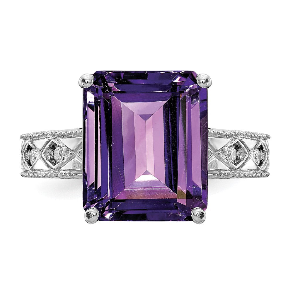 Emerald Cut Gemstone & Diamond Rings