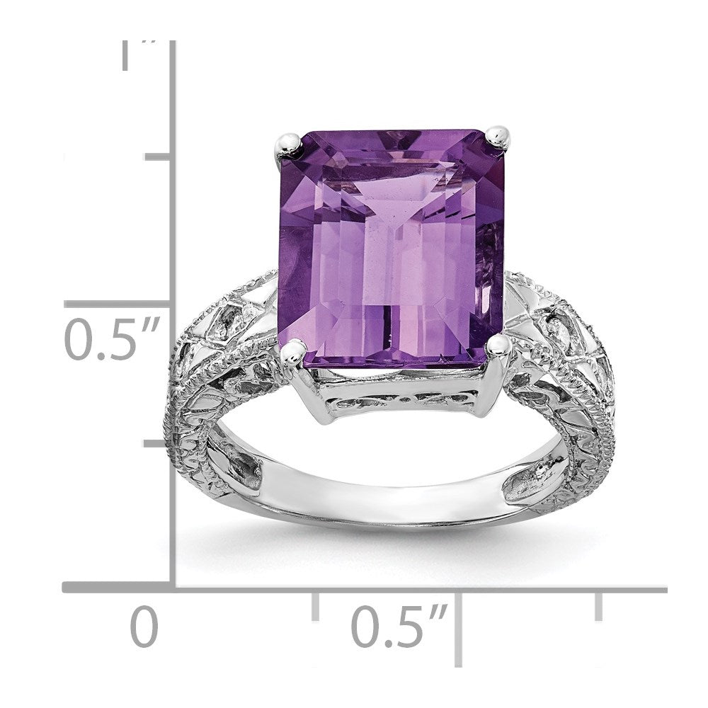Emerald Cut Gemstone & Diamond Rings
