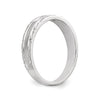 14k White Gold AA Quality .03 carat Diamond Trio Ladies Complete Wedding Band