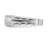 14k White Gold AA Quality .03 carat Diamond Trio Mens Complete Wedding Band