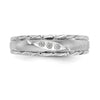 14k White Gold AA Quality .03 carat Diamond Trio Mens Complete Wedding Band