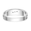 14k White Gold AA Quality .03 carat Diamond Trio Mens Complete Wedding Band