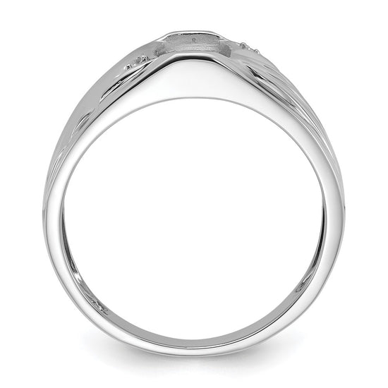14k White Gold Mens Diamond and Onyx Ring Mounting