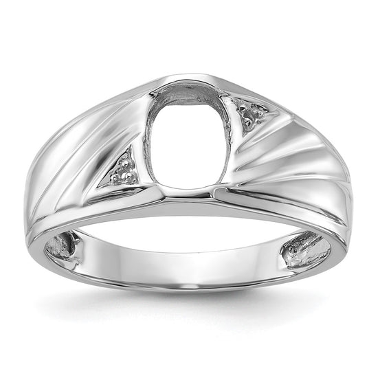 14k White Gold Mens Diamond and Onyx Ring Mounting