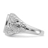 14k White Gold Men's Polished and Textured Masonic Ring Mounting