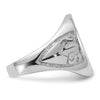 14k White Gold Men's Polished and Grooved (No Enamel) Masonic Ring