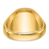 14k Men's Polished and Grooved with Black Enamel Masonic Ring