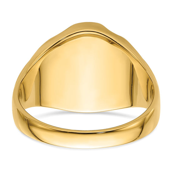 14k Men's Polished and Grooved Masonic Ring Mounting