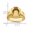 14k Men's Polished and Grooved Masonic Ring Mounting