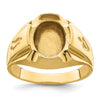 14k Men's Polished and Grooved Masonic Ring Mounting