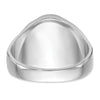 14k White Gold Men's Polished, Antiqued and Grooved with Imitation Blue Spinel Masonic Ring