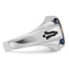 14k White Gold Men's Polished, Antiqued and Grooved with Imitation Blue Spinel Masonic Ring