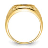 14k Men's Polished and Textured 14x12mm Oval Masonic Men's Mounting