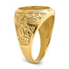 14k Men's Polished and Textured 14x12mm Oval Masonic Men's Mounting