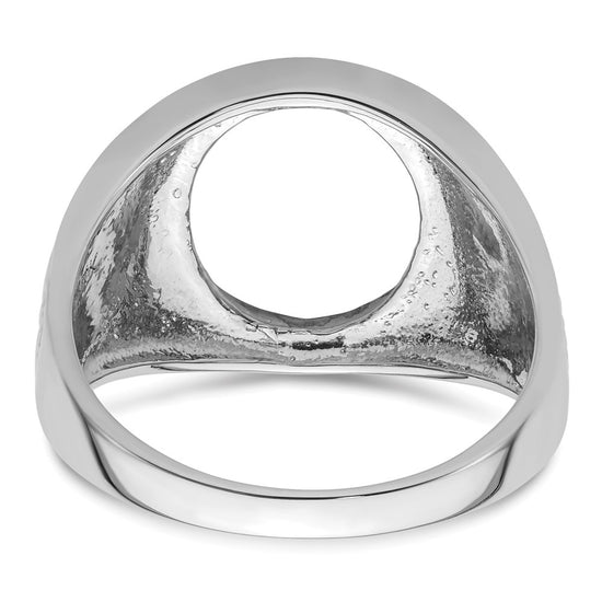 14k White Gold Men's Polished and Textured Masonic Ring Mounting